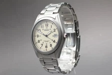 Vintage 2000 [N MINT] Seiko 7N42-8260 Military Field Mens Watch Qz Ivory JAPAN