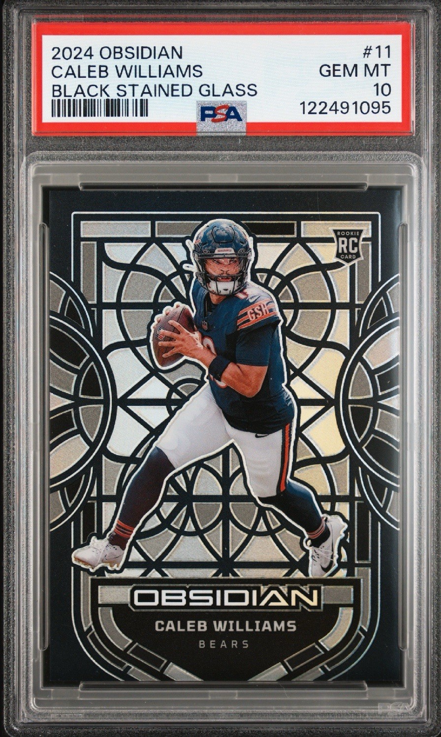 2024 Panini Obsidian CALEB WILLIAMS STAINED GLASS ROOKIE SSP PSA 10💥🔥BEARS🐻