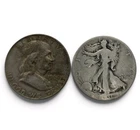 New Listing1946 Walking Liberty & 1960 D Franklin Half Dollar 90% Silver Coin Lot