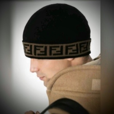 【a-ko】FENDI FFロゴ ハット AMAZING FF Motif Trim FF LogoFendi Unisex Black/Brown Knitted New