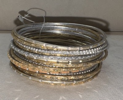 あ*ー様 FifthGeneralStore SilverBracelet HM H&M Divided Fashion Jewelry Bangle Bracelet Set Of 17 Gold