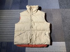 Vintage Men s Down Wind Beige Snap Up Down Filled Vest / Jacket Sz L Made In USA
