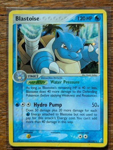 Pokémon TCG Blastoise 14/100 EX Crystal Guardians 2006 Reverse Holo Rare Card