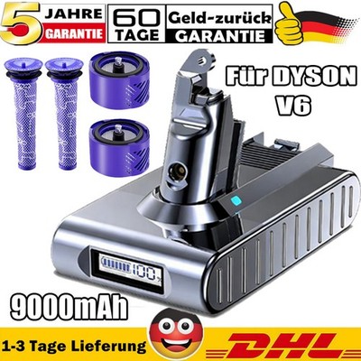 9000mAh Akku Für DYSON V6 DC59 DC62 DC61 DC58 SV03 SV04 LED-Anzeige SONY NEU