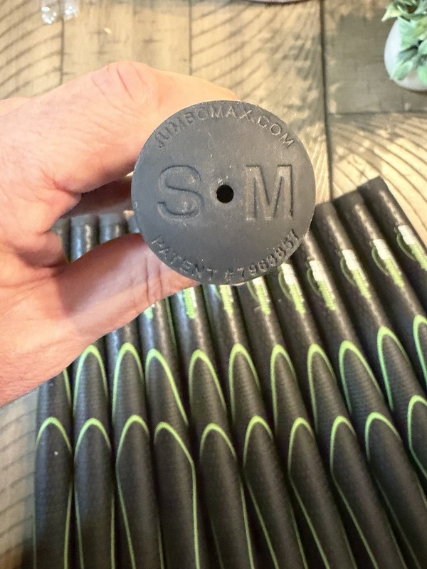 JumboMax Black/Green Rubber Midsize Golf Club Grips 99g 10.5in Lot 13 small size