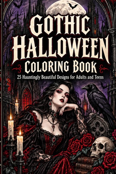 Gothic Malbuch Halloween FüR Erwachsene & Teens, 25 Designs, Ausmalbuch-image