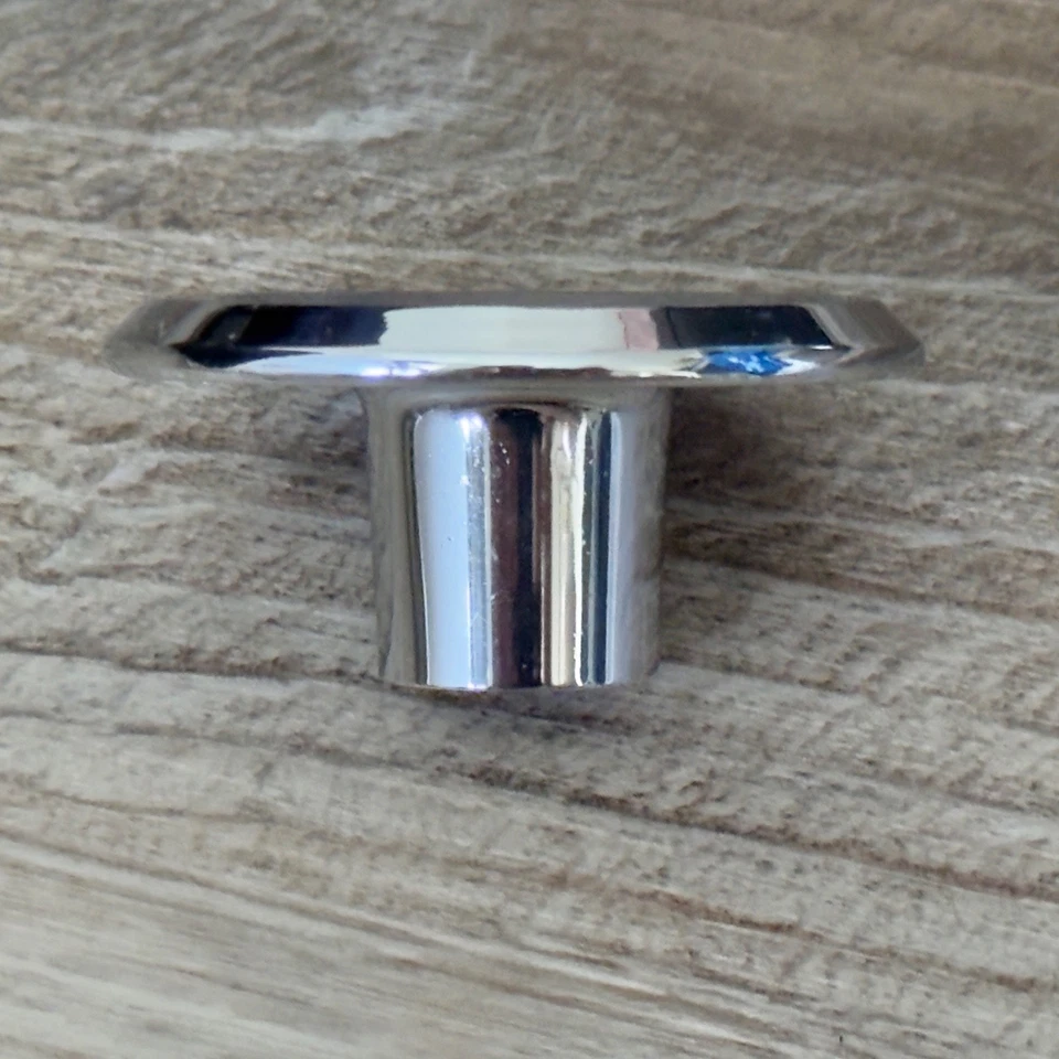 Lote de 6 tiradores de cajón cóncavos biselados vintage MCM de 2" cromo plata Foto 4 de 4