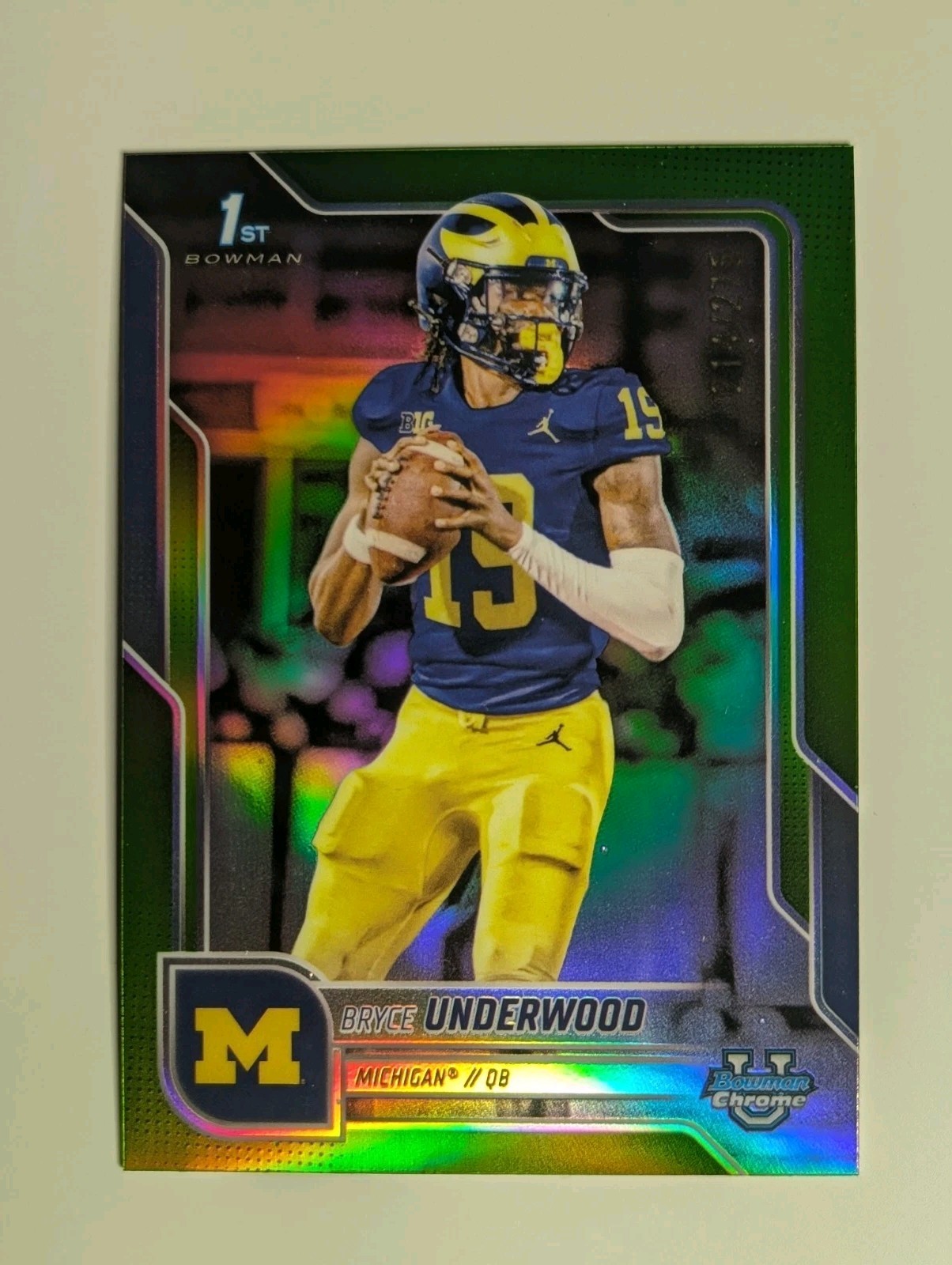 2025 Bowman Chrome U Bryce Underwood 1st Bowman Lime Green /275 Michigan