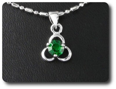 EMERALD PENDANT 4 Mm Weißgold 18 K.