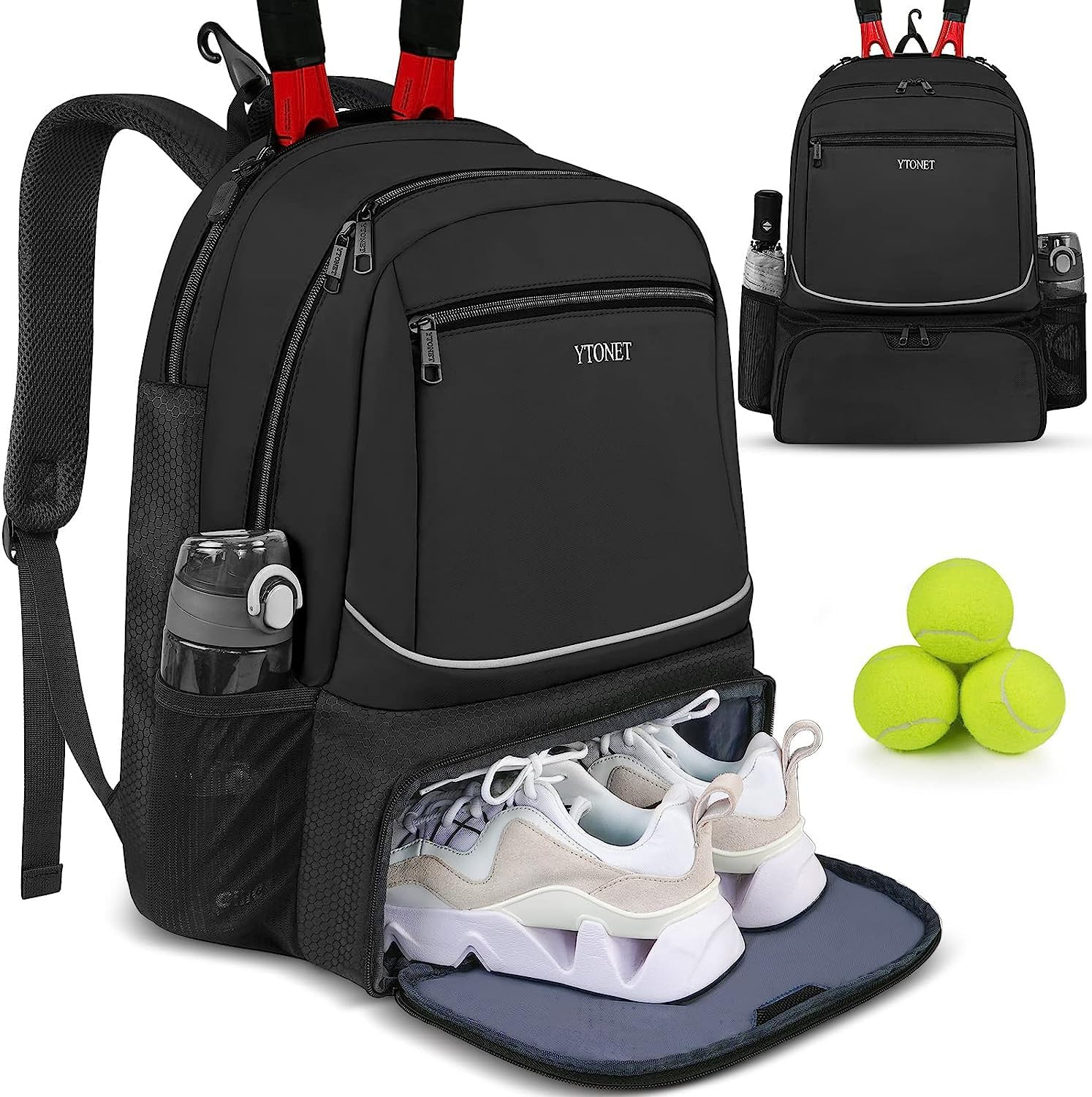 Tennis Bag Tennis Backpack for Women Men 2 Rackets with Insu