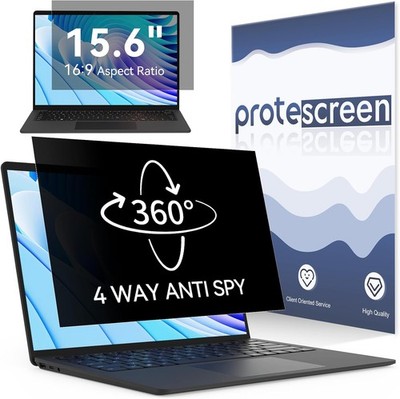 360° Laptop Privacy Screen 15.6 Inch for 16:9 Computer and 15'' Monitor Shield Fi