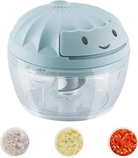 Garlic Chopper Mini Manual Hand Food Chopper for Kitchen Onion Dicer Crusher Gar