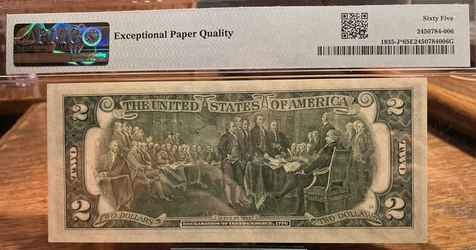 1976 $2 FRN PMG GEM UNCIRCULATED 65 EPQ - Fr#1935-J* - 1 OF 5 CONSECUTIVE NOTES - Image 2 of 2