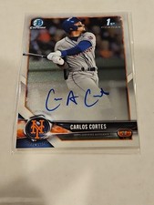 Carlos Cortes 2018 Bowman Draft Chrome 1st Auto CDA-CC Mets Athletics Autograph