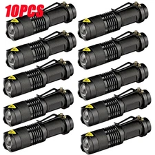 10x Portable  Pocket LED Flashlight Magnetic USB Rechargeable Torch Work Light