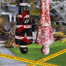 2 Packs 6Ft Dead Body Bags Hanging Corpse Props Scary Halloween Decorations