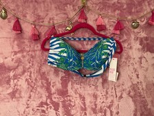 Lilly Pulitzer Bikini Top NWT - Genya Bandeau Top - Briny Blue - A Bit Salty Eng