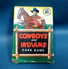 VTG 1949 Cowboys and Indians Card Game ED-U-CARDS USA Complete w Instructions