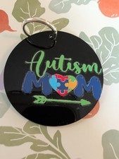 Autism Mom Black Keychain 15 Goes To Autism Research