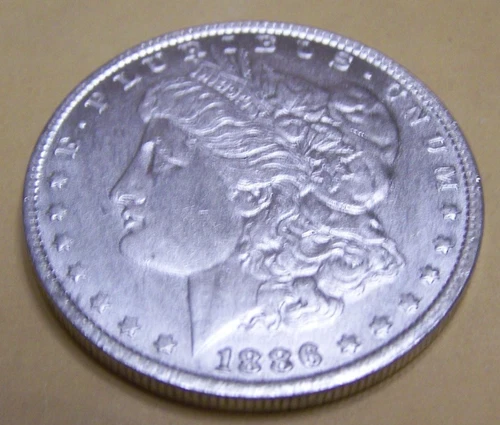 1886-S MORGAN SILVER DOLLAR, Very Fine DETAILS