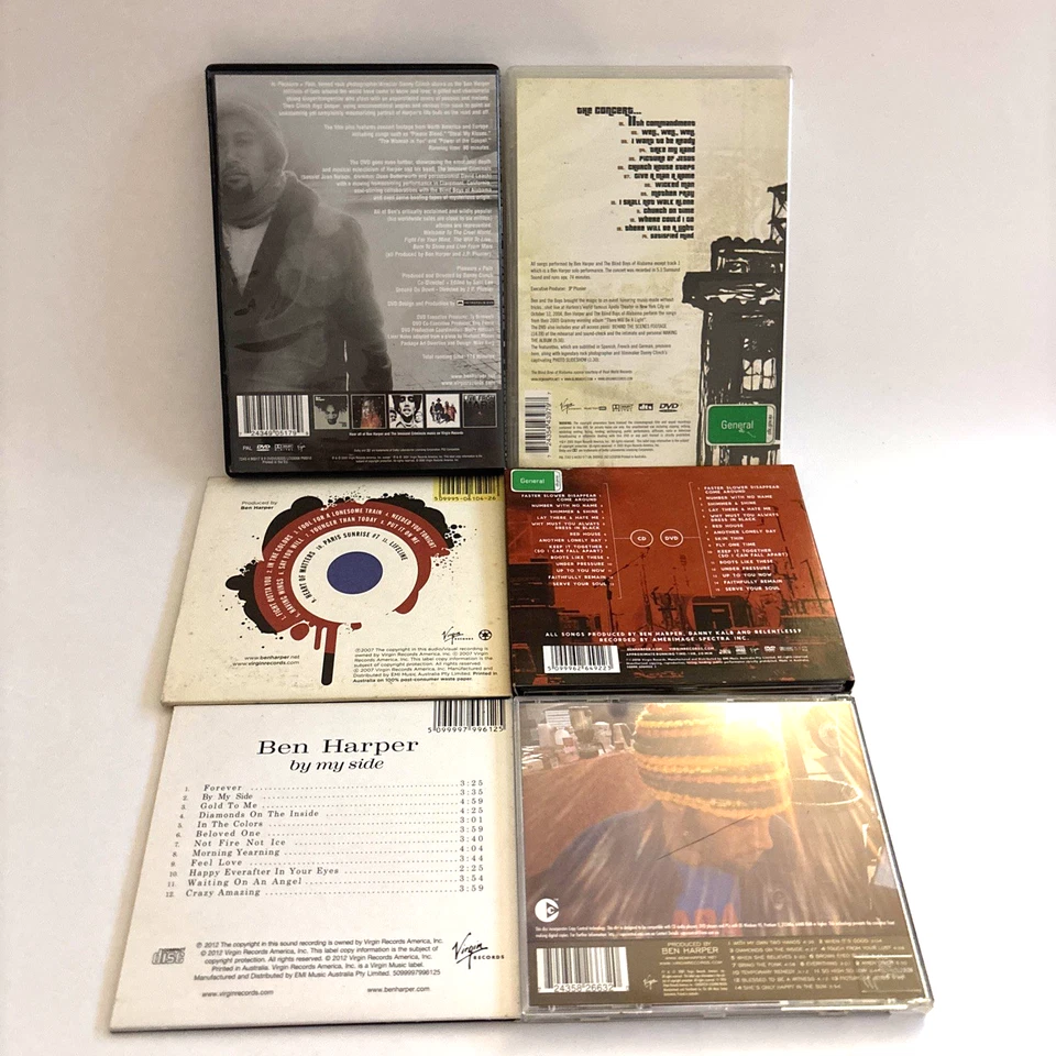 Ben Harper CD DVD lote x 6 - Placer + Dolor, Implacable 7, Diamantes, Live Blindboys Foto 2 de 4