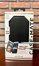 iPhone 14 Pro Max Case-Mate Genuine Leather Wallet Black New In Package.