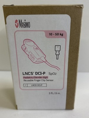NIB Masimo 1864 LNCS DCI-P Pediatric SpO2 Reusable Finger Clip Sensor 3ft Cable