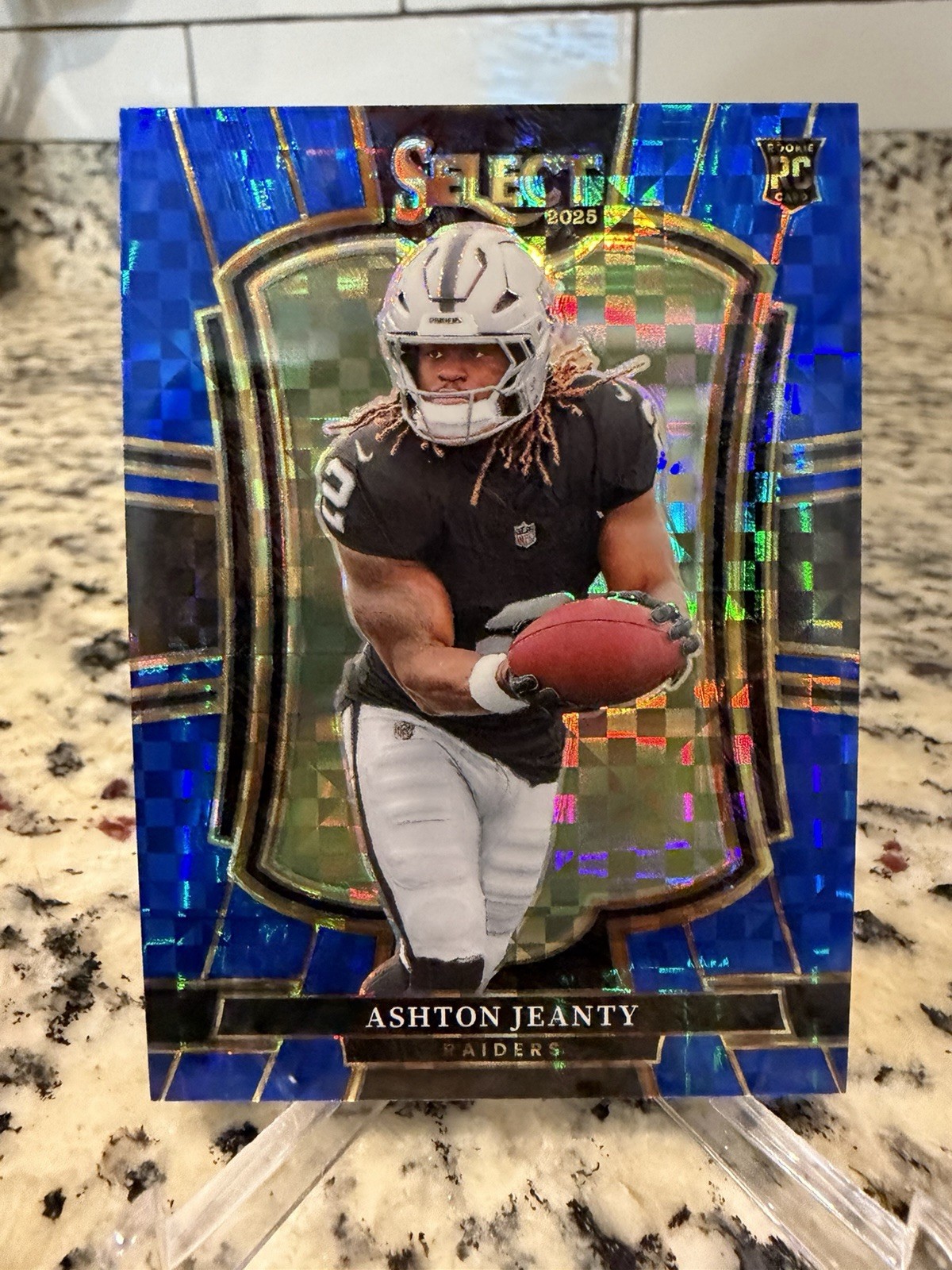 2025 Panini Select Premier Level Ashton Jeanty Rookie Blue Checkerboard /175