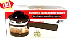 Bene Casa 4-Cup Replacement Carafe / Jarra de vidrio para cafetera Espresso.