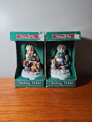 Christmas, Snowman Stocking Hanger Mantel Hook Set Of 2