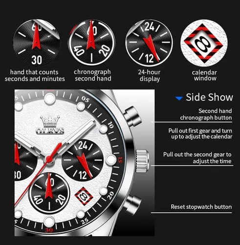 Waterproof Quartz Business Luminous Watch Men Luxury OLEVS Date Strap Men's - Picture 2 of 17