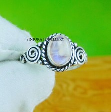 Rainbow Moonstone 925 sterling silver handmade Gift Ring US size 5 to 13