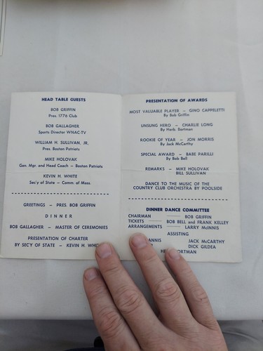 Vintage New England Hail The Patriots Feb 4 1965 Third Annual Awards Program - Picture 4 of 5