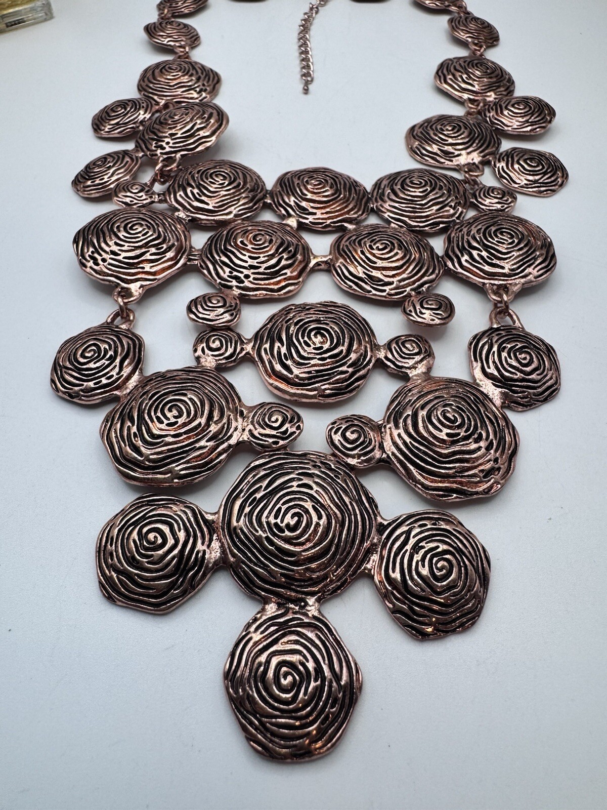 Gorgeous Statement Bib Style Copper Necklace- Wid… - image 8