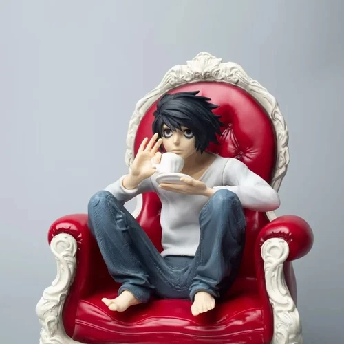 Anime DEATH NOTE L·Lawliet Action Figures PVC Sitting Posture Model Toy Statues - Picture 5 of 9