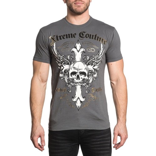 Xtreme Couture T-Shirt Men S Annuit Affliction Biker MMA Gothic Skull Graphic - Picture 2 of 8