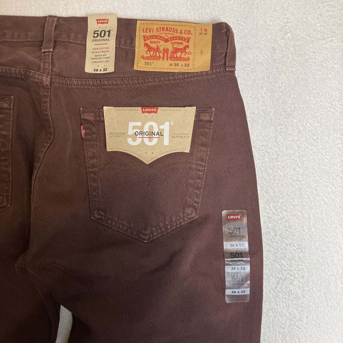 Levi's 501 Jeans Mens 36x32 Purple Orignal Fit Straight Leg Levi's 501 Jeans Mens 36x32 Purple Orignal Fit Straight Leg