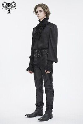Devil Fashion Men Black Gothic Vintage Pattern Blouse Long Devil Fashion Men Black Gothic Vintage Pattern Blouse Long