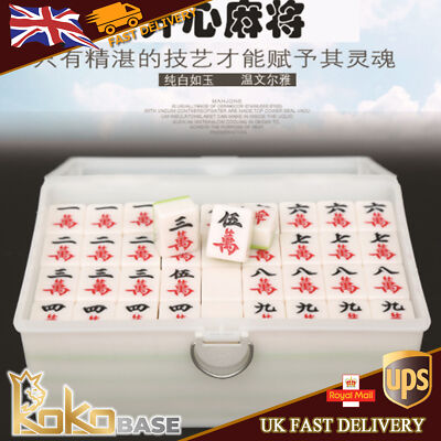 Mahjong Set mit Box - 42 cm Chinesisches Fliesenspiel Set, perfekt für Heimspiele