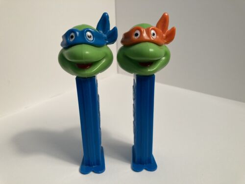Vintage Happy Leonardo and Michelangelo NINJA TURTLE PEZ DISPENSERS - Blue Stem | eBay