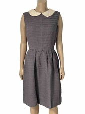 Vintage Minx Dress Womens Gray MCM Mod House Wife 50s 60s Linen & Belt