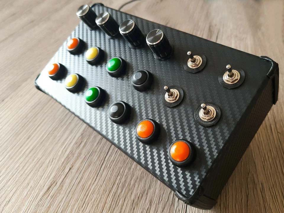 Button Box Sim Racing 30 Funzioni USB 4 Levette 4 Rotary PC Carbon Buttonbox - Bild 4 von 4