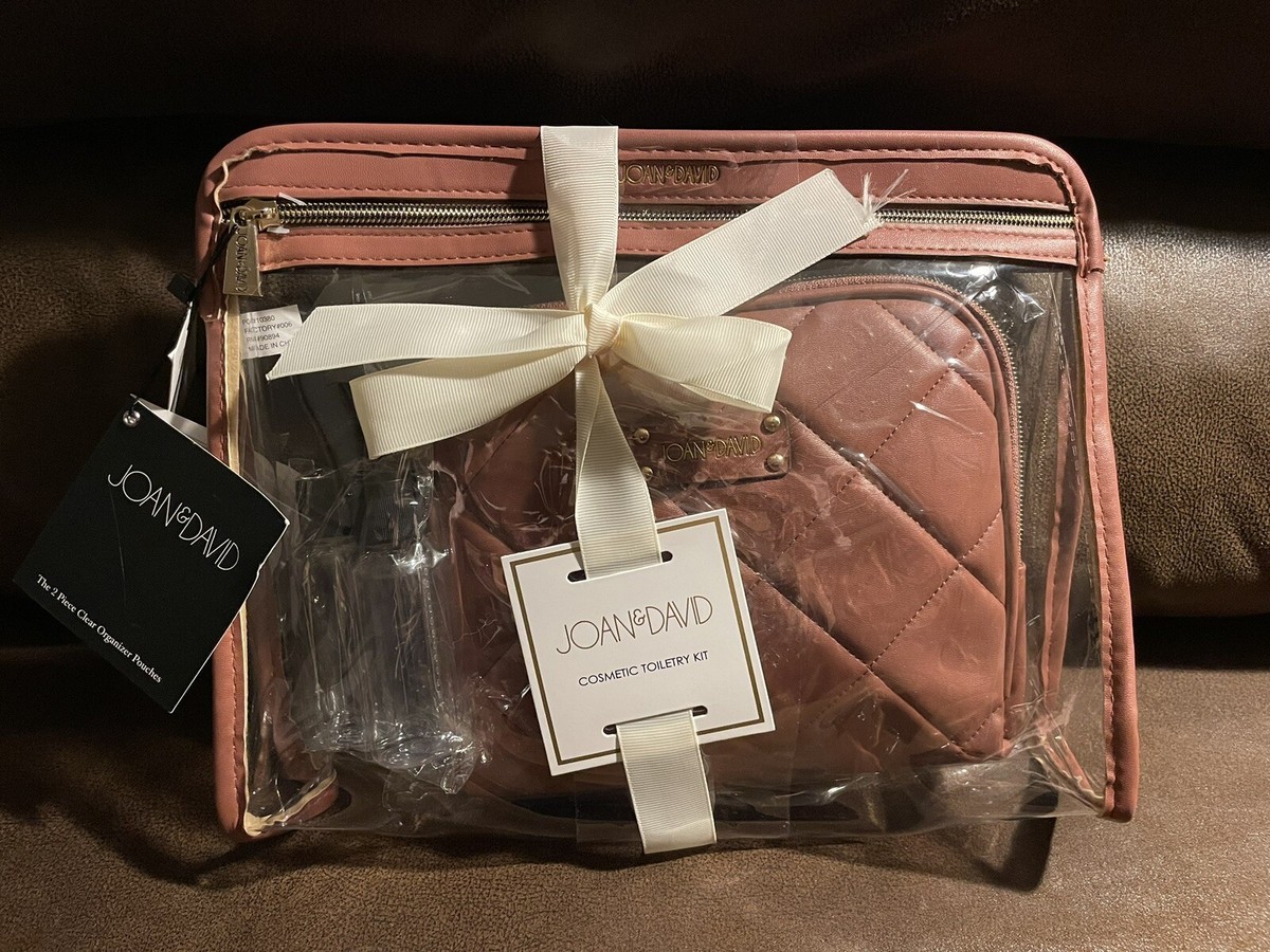 Joan & David Cosmetic Toiletry Kit Traveling Set 3 Pc Clear 