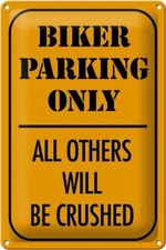 Blechschild Parken 20x30 cm biker parking only all others Deko Schild tin sign