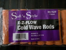 Soft 'N Style E-Z-FLOW Tangerine Cold Wave Rods 356-TGJU 1 Dozen NEW SEALED