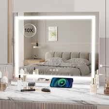 Puluomis Specchio Da Trucco con LED Illuminazione Dimmabile 3 Regolazioni USB