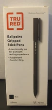 TRU RED Ballpoint Gripped Pen 1.0mm Tip black qty 12 TR52864