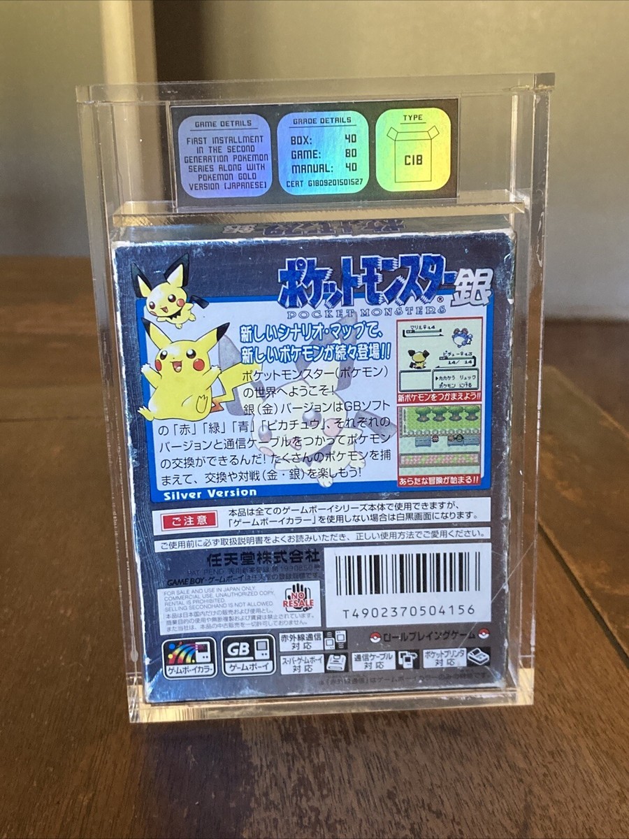 Japanese Pokemon Silver Version Nintendo Game Boy Color Graded 53