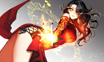 Anime black hair chinese clothes cinder fall dress Custom Gaming Mat Desk |  eBay