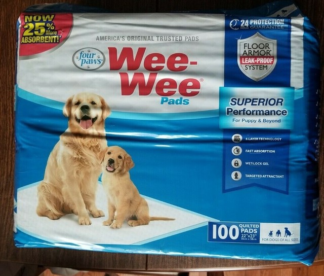 Four Paws Dog Cat Pet Wee Wee Pads Original 100 Pack 22" x 23" eBay
